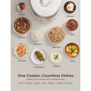 CUCKOO High Pressure Rice Cooker 10-Cup Uncooked / 20-Cup Cooked with Nonstick Inner Pot, Large Rice Maker with 13 Menu Options and Steam Plate, Fuzzy Logic Tech, Voice Guide, White (CRP-P1009SW)