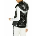 thumbnail image 2 of Calvin Klein Women's Performance Chevron-Quilted Hooded Vest Black Silver, 2 of 4