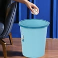 thumbnail image 2 of Kitchen Trash Can, Step-On Garbage Can with Lid, Tall Kitchen & Bathroom Trash Can, Small Office Waste Bin, Blue - Xuniizn, 2 of 7