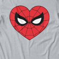 thumbnail image 3 of Marvel Spider-Man Women's Heart Face Icon T-Shirt (Sport Grey, S-XXL), 3 of 4