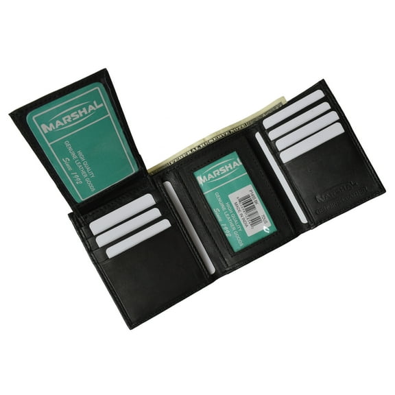 Men's Leather Trifold Wallet Removable Flip Up ID Window P 1455