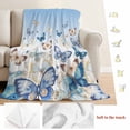 thumbnail image 5 of Blue Ombre Butterfly Blanket Soft Cozy Warm Throw Blanket for Couch, Plush Fuzzy Flannel Fleece Blankets for Sofa, Pastoral Farmhouse Butterflies Bed Blankets Lightweight Gifts for Women, 40"x50", 5 of 9