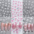 thumbnail image 4 of Cintas de encaje deslizantes autoadhesivas para decoración de uñas, calcomanías de Arte de uñas, accesorios de manicura DIY, 3D, lazo blanco, 4 of 7