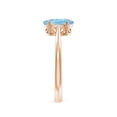 thumbnail image 2 of ANGARA Natural Oval Solitaire 1 ct Aquamarine Engagement Ring in 14K Rose Gold for Women (Size-8x6mm) | March Birthstone, Birthday, Anniversary, Jewelry Gift for Women | Natural Aquamarine Ring, 2 of 7