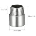 thumbnail image 2 of Uxcell 1/2PT Male to 1/2PT Female Extension 30mm Length Stainless Steel 2Pack, 2 of 7
