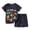 Blue, variant on Stylish Toddler Boy Summer Outfit Personality Graphic Print Short Sleeve Tee and Shorts Play Set