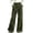 Army Green #10, variant on Women's Irregular Ruffle Trim Corduroy Wide Leg Pants, High Waist Casual Flared Trousers with Pockets for Fall Winter 2XL