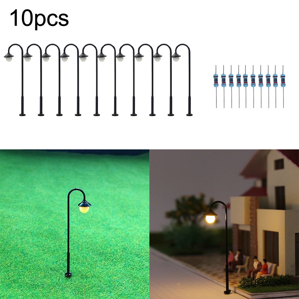 8-Pack 1:87 HO/OO Scale LED Street Lights & Stadium Lamps For Model Railway