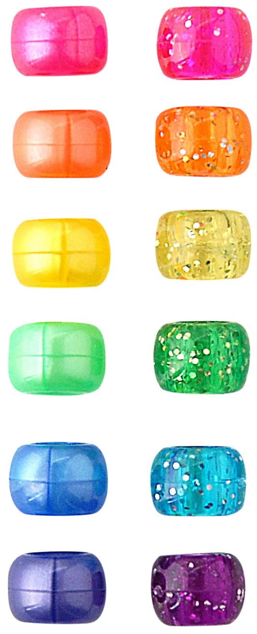 Hello Hobby - Pearl & Sparkle Barrel Pony Beads - 500 Pieces, Unisex- 9x6MM Barrel Pony Beads
