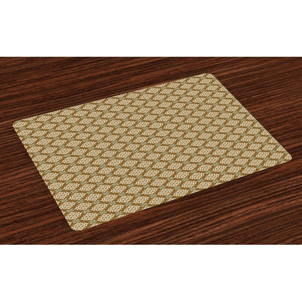 Oriental Placemats Set of 4 Middle Eastern Motifs with Curves and