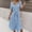 Blue, variant on Women's Floral Midi Dress Flowy Button Down Short Sleeve Collared Casual Summer Vacation Shirt Dress with Belt