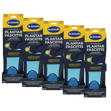 5 Pack Dr Scholls Pain Relief Orthotics Plantar Fasciitis Mens 8-13, 1 Pair Each