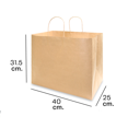 thumbnail image 3 of Bolsa de papel kraft (120 piezas) Caltom  Delivery Boutique grande con asa, 3 of 4