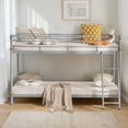 thumbnail image 2 of Hassch Metal Bunk Bed Twin Over Twin Size, Bed Frame with Inclined Ladder and Safety Guardrail, Easy Assembly, Gray, 2 of 8