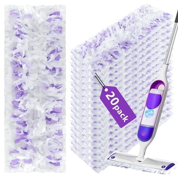 ZQZiQi Disposable Microfiber Pads Refills for Powermop,Dry/Wet Use for Floor Cleaning, 20 Count