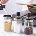 thumbnail image 2 of Glass Spice Jars Seasonning Box Condiment Jar With Lids Spoon Kitchen Bottle Set, 2 of 9
