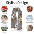 thumbnail image 6 of Shawl Wraps for Women - leopard Gold Hibiscus floral grey Oversized Fall Winter Fashion Blanket Scarf for Women, 6 of 6