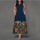 thumbnail image 1 of Vestido Largo Sin Mangas Mujer Impreso Dobladillo Grande Bohemio Retro Cómodopangjing, 1 of 4