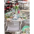 thumbnail image 4 of Easter Bunny Eggs Outdoor Tablecloth - 60 Inch Round Dining Table Cover, Spring Pink Flowers Country Cabin Green Plaid Waterproof Outdoor Table Cloth with Umbrella Hole & Zipper for Picnic/Patio, 4 of 7