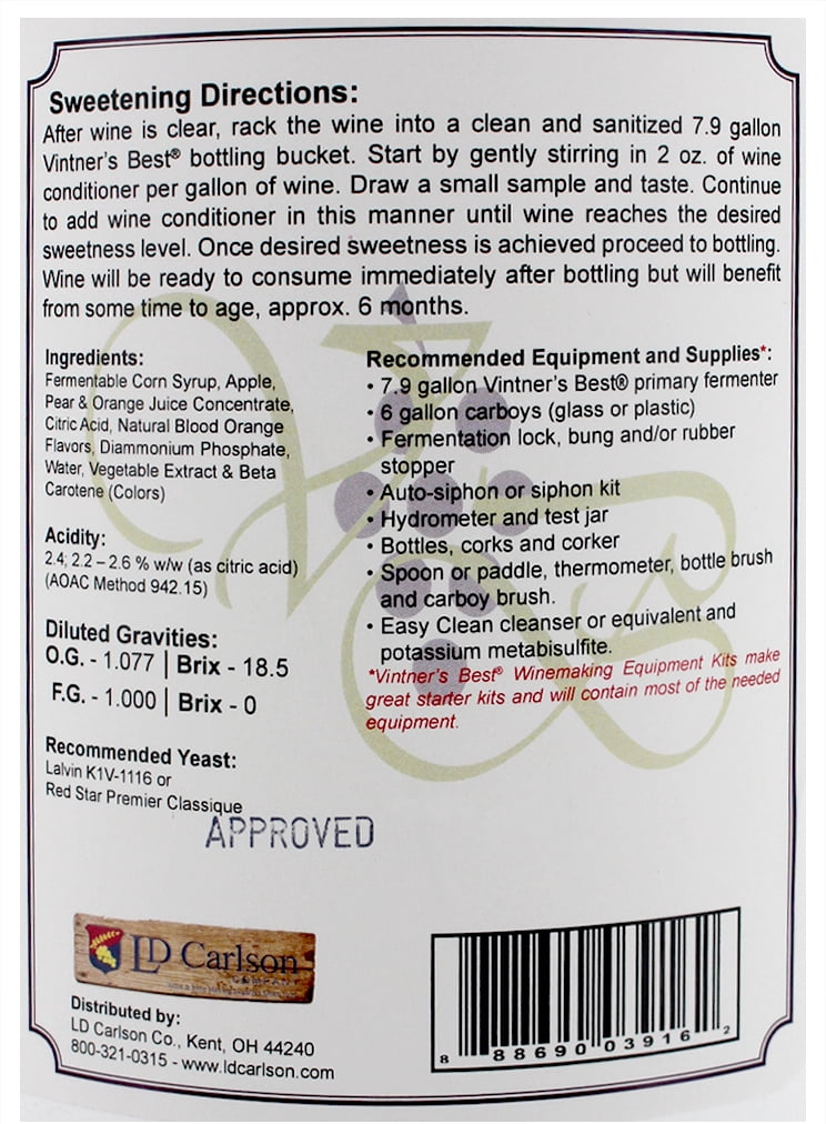 LD Carlson Vintner's Best Blood Orange Wine Base