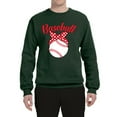 thumbnail image 2 of Wild Bobby, Cute Baseball Mom Ribbon Gift, Mother's Day, Unisex Crewneck Graphic Sweatshirt, Forest Green, 3XL, 2 of 3