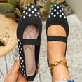 thumbnail image 2 of SuTry Women's Pointed Toe Flats Polka Dot Print Stretch Strap Lightweight Breathable Mesh Comfortable Casual Walking Shoes(41), 2 of 9
