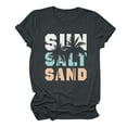 thumbnail image 4 of Sakmal Hawaiian T Shirts Womens Short Sleeve Beach Crew Neck Tropical Shirts Going Out Tops, 4 of 5