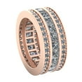 thumbnail image 3 of 7Carat Princess Round Cut Natural Diamond 3Row Anniversary Wedding Eternity Band Ring 14kt Gold GH SI1, 3 of 3