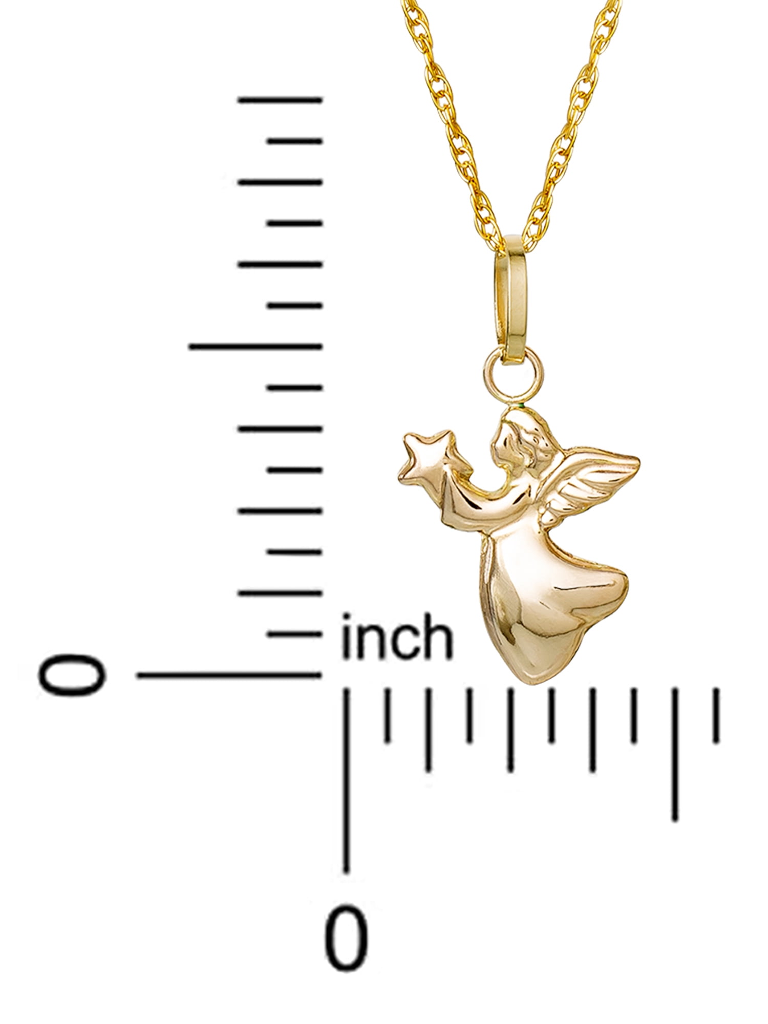 Brilliance Fine-Women's Girl's 14K Yellow Gold Angel Pendant, 16