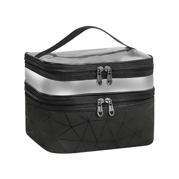 Double Layer Travel Makeup Bags - Versatile Organizer for Toiletries Cosmetics and Beauty