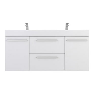 Alya Bath Ripley Modern Wall Mounted Wood Bathroom Vanity in White