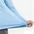 thumbnail image 6 of UTSJKR Men's Thumb Hole UPF 50+ Sun Proof Long Sleeve Hooded Shirt, Quick Dry Athletic Top, Outdoor Sports Beach Daily Anti UV Wear Blue XXL, 6 of 6