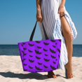 thumbnail image 5 of Large Beach Bags Water-resistant Sandproof - cute bats violent Halloween Cute Beach Tote Bags for Women with Zipper, 5 of 6