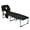Black, variant on Goplus Outdoor Beach Lounge Chair Folding Chaise Lounge with Pillow Blue