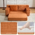 thumbnail image 6 of Hforesty Convertible Folding Sofa Bed for Living Room,Sleeper boneless cloud Couch with pullout bed and Pillows Foldable Floor Chair ,loveseat Lounge Sofa for bedroom,corduroy(ORANGE), 6 of 7