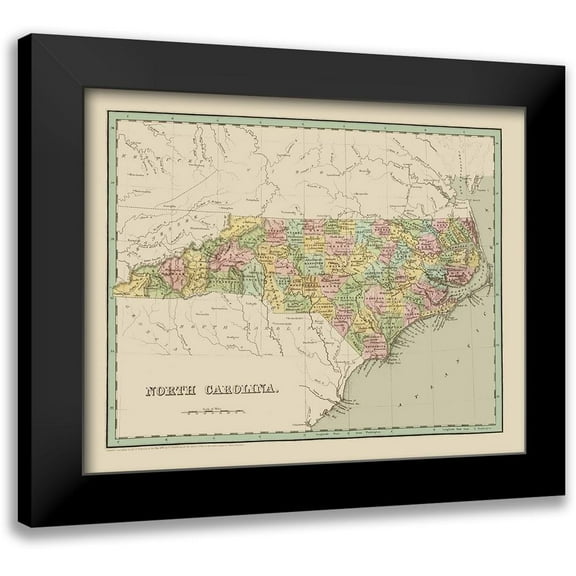 Bradford 14x12 Black Modern Framed Museum Art Print Titled - North Carolina - Bradford 1838
