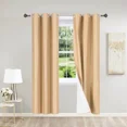 thumbnail image 3 of Gorgeous Home Linen Set of 2 Panels 100% Blackout Bedroom Window Curtain Panels, 84", Gold, 3 of 5