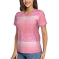 thumbnail image 2 of Vsdgher Sparkly Glitter Women Shirts V Neck Short Sleeve Tops T-Shirt Basic Tees, S to 3XLSmall, 2 of 5
