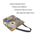 thumbnail image 3 of FORMRS Womens Canvas Tote Bag with Zipper Inner Pocket Shoulder Handbag, Blue Floral, 3 of 7