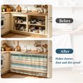 thumbnail image 4 of Farmhouse Green Brown Cabinet Curtain 35"Wx35"L, Dustproof Under Sink Skirt with Self Adhesive Tape, Vintage Ombre Wooden Cabinet Curtain Cover for Kitchen Sink, Bathroom Vanity, Laundry Room, 4 of 9