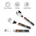 thumbnail image 3 of Zufioo Sunset Maple Tree Fox Print Children's Knife, Fork and Spoon Three-Piece Set, Toddler Safety Cutlery with Outer Box Suitable for Home and Kindergarten Use, 3 of 8