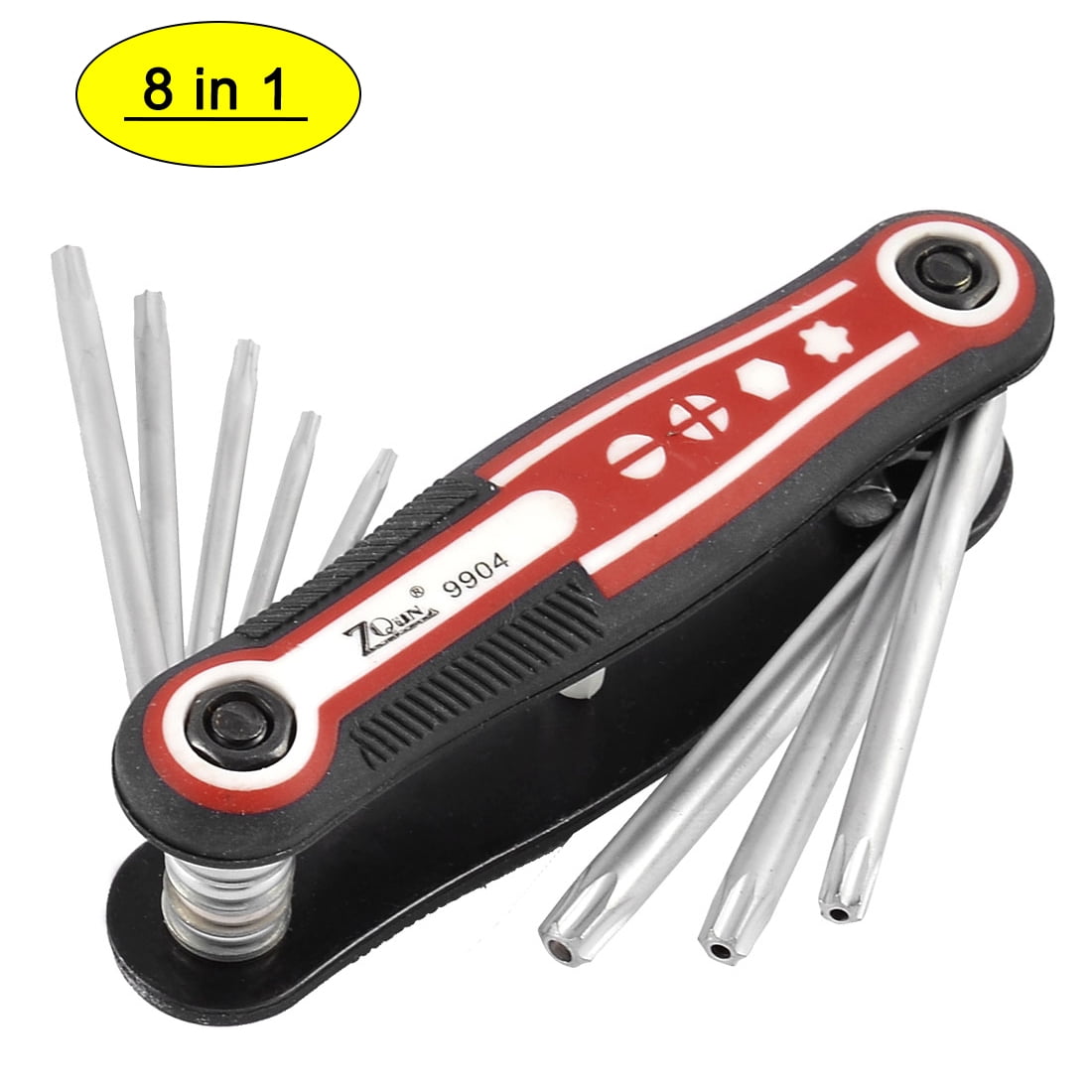 Unique Bargains Folding Hollow End Security Torx Star Key Wrench Set Repair Tool
