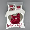 thumbnail image 2 of Ambesonne Saying Bedding Set 3 Pcs, Love Words Cat Kitten, Twin XL, Red Grey White, 2 of 3
