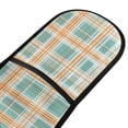 thumbnail image 2 of Dailycode Double Sided Oven Mitt with Loop Heat Resistant Kitchen Long Potholders 7" x 35" Turquoise Orange White Plaid, 2 of 6