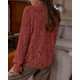 thumbnail image 2 of Camisa PRETTYGARDEN de Encaje con Botones, Manga Larga, Marrón Rojo, Talle XL, 2 of 8