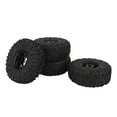 thumbnail image 1 of 4 Pcs Ensemble de Pneus de Roue RC, Pneus en Caoutchouc Robustes et Moyeux Métalliques, Excellente Adhérence, Absorption des Chocs, Facile à Installer, Compatible avec Redcat, Axial SCX10, D90, Hpi, 1 of 7