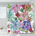 thumbnail image 2 of Succulents Shower Curtain Boho Floral Plant Bathroom Curtains Spring Tropical Desert Botanical Garden Nature Watercolor Bathtub Decor with Hooks 36 x 70 in, 2 of 6