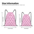 thumbnail image 2 of Kdxio Pink bows Pattern Drawstring Bag for Gym Sports School Travel Lightweight Sackpack with Adjustable Cords Waterproof Fabric-Small, 2 of 6
