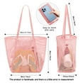 thumbnail image 5 of Livhil Large Beach Mesh Tote Bag, Foldable Beach Tote Bag Waterproof Sandproof for Beach Picnic Vacation (Pink), 5 of 7
