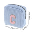 thumbnail image 2 of Unique Bargains 1 Pc Letter C Pattern Makeup Bag for Travel Blue Corduroy, 2 of 6
